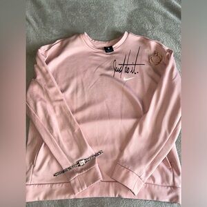 Nike Light Pink Crewneck with Signature Print